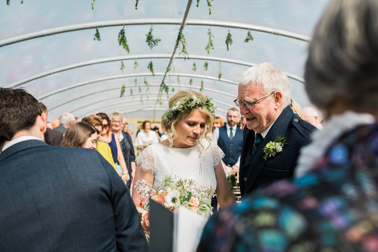 Spring Floral Polytunnel Sunny Wedding Colstoun House Scotland http://solenphotography.co.uk/
