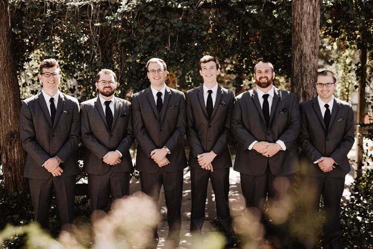 Outdoor Destination Classic Neutral Simple White Black Romantic Groom Groomsmen Suit | Dreamy Blush Emerald Fairytale Wedding Oklahoma http://www.kelcyleighphotography.com/