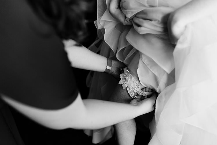 Outdoor Destination Classic Pink Bride Gown Neutral Simple White Garter | Dreamy Blush Emerald Fairytale Wedding Oklahoma http://www.kelcyleighphotography.com/