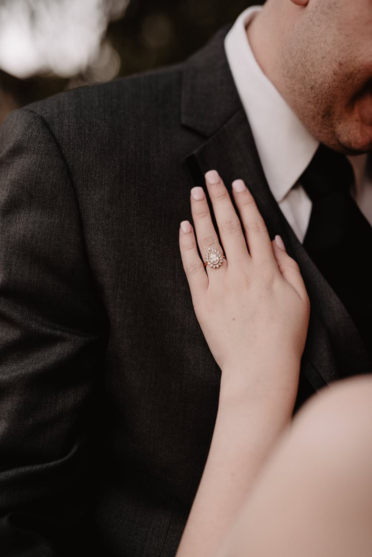 Outdoor Destination Classic Romantic Vintage Teardrop Ring | Dreamy Blush Emerald Fairytale Wedding Oklahoma http://www.kelcyleighphotography.com/