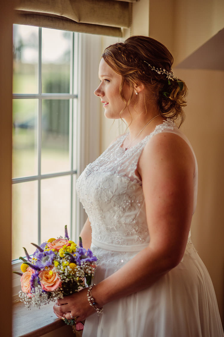 Amanda Wyatt Promise Ivory Dress Gown Bride Bridal Bridge House Barn Leicestershire Wedding Colourful DIY Festival Tipi https://bpwphotography.com/