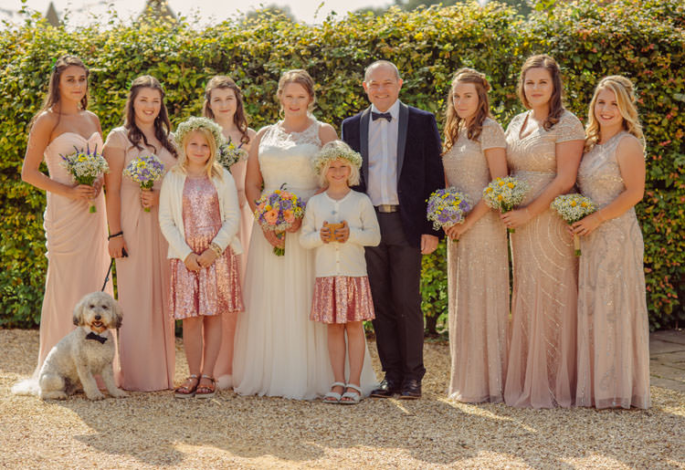 Pink Mismatched Bridesmaid Dresses Long Maxi Bridge House Barn Leicestershire Wedding Colourful DIY Festival Tipi https://bpwphotography.com/