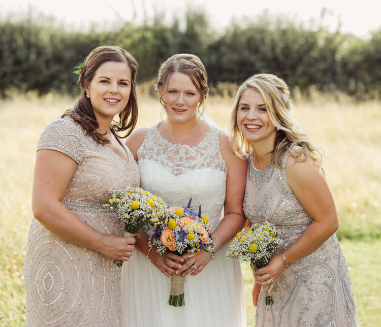 Sequin Bridesmaid Dresses Bridge House Barn Leicestershire Wedding Colourful DIY Festival Tipi https://bpwphotography.com/