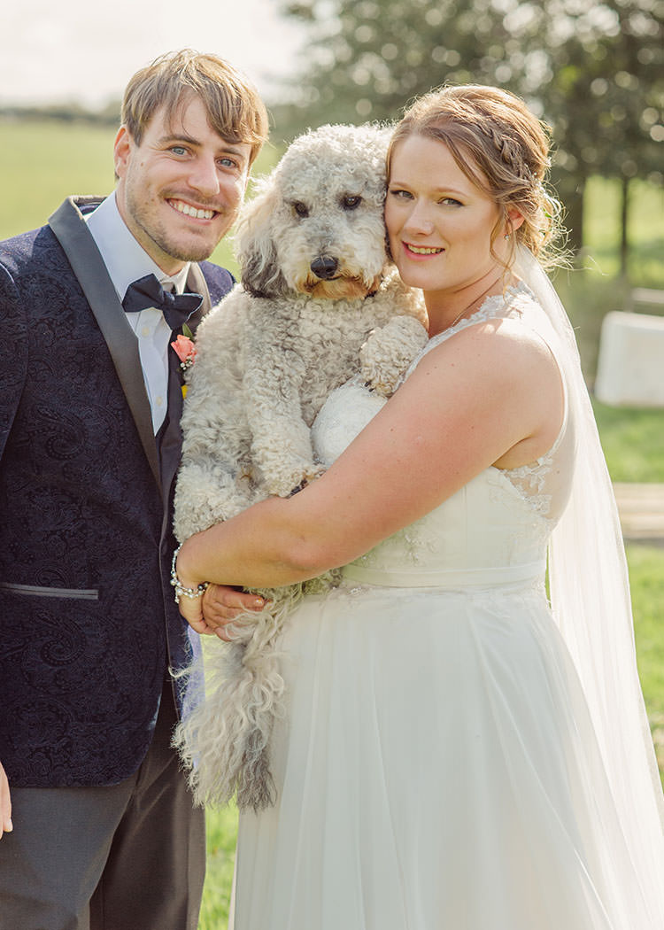 Dog Pet Pup Bridge House Barn Leicestershire Wedding Colourful DIY Festival Tipi https://bpwphotography.com/