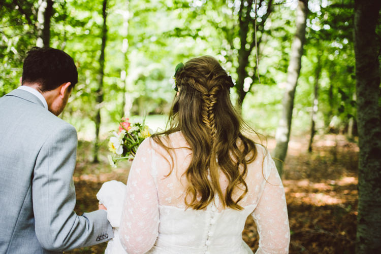 Bride Bridal Hair Style Fishtail Plait Half Up Down Woodland Organic Farm Shop Wedding Gloucestershire https://www.edgodden.co.uk/