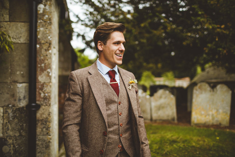 Groom Groomsmen Groomsman Best Man Tweed Brown Suit Tan Shoes Red Tie Relaxed Country Tipi Yellow Wedding Hampshire https://photography34.co.uk/