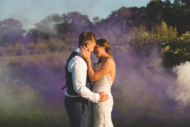 Bride Bridal Sottero & Midgeley Dress Gown Lace Shoulder Detail Richard James Suit Three Piece Waistcoat Blue Groom Smoke Bomb Colourful Outdoor Tipi Farm Wedding https://kirstymackenziephotography.co.uk/