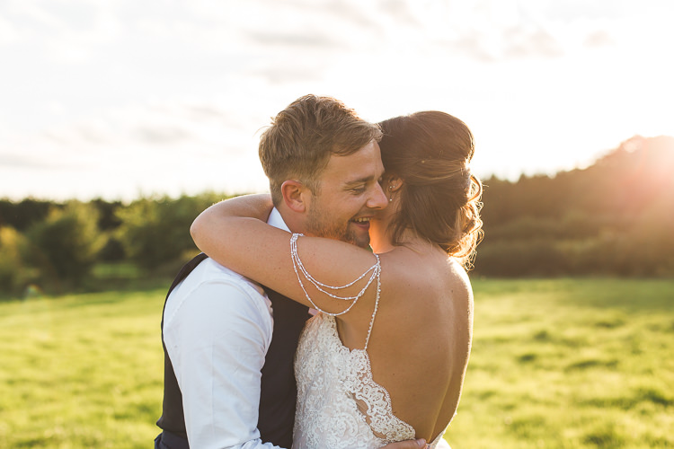 Bride Bridal Sottero & Midgeley Dress Gown Lace Shoulder Detail Richard James Suit Three Piece Waistcoat Blue Groom Colourful Outdoor Tipi Farm Wedding https://kirstymackenziephotography.co.uk/