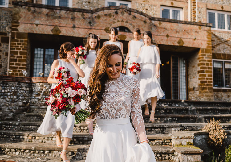 Emma Beaumont Atelier Dress Gown Bride Bridal Lace Embroidered Sleeves Raucous Artistic Wintry Wedding Voewood Norfolk https://www.luisholden.com/