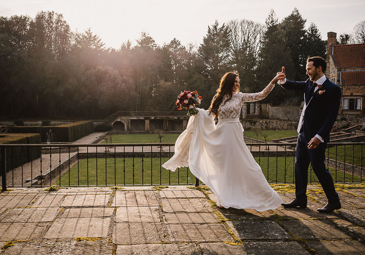 Emma Beaumont Atelier Dress Gown Bride Bridal Lace Embroidered Sleeves Raucous Artistic Wintry Wedding Voewood Norfolk https://www.luisholden.com/