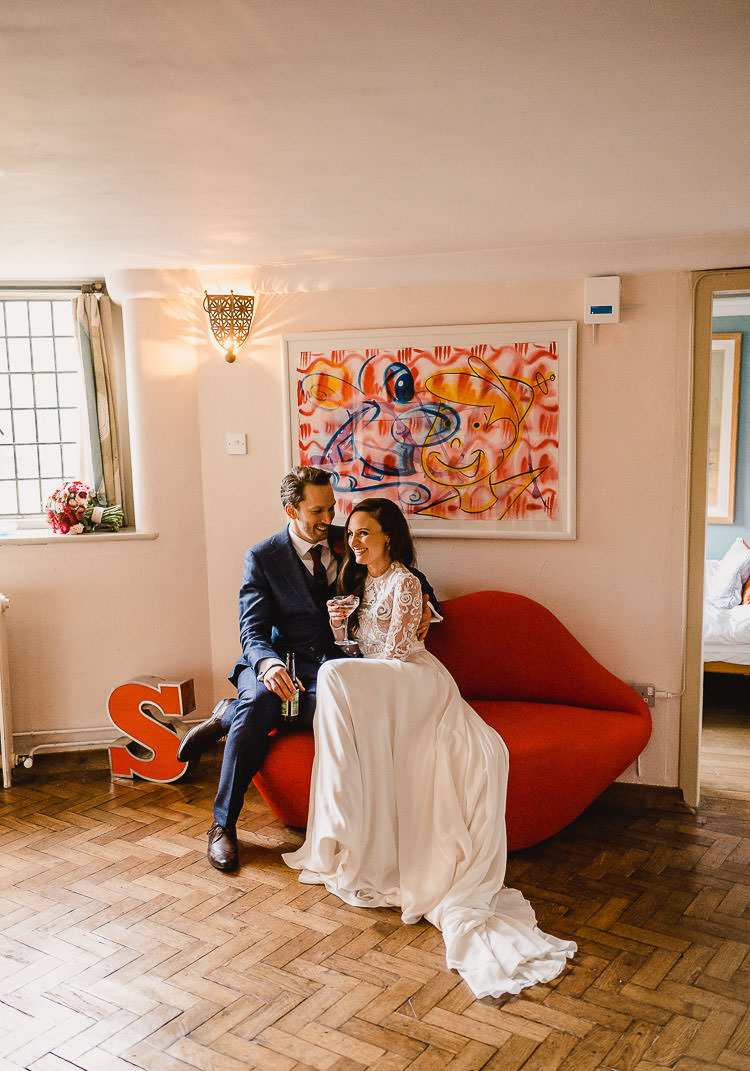 Emma Beaumont Atelier Dress Gown Bride Bridal Lace Embroidered Sleeves Raucous Artistic Wintry Wedding Voewood Norfolk https://www.luisholden.com/