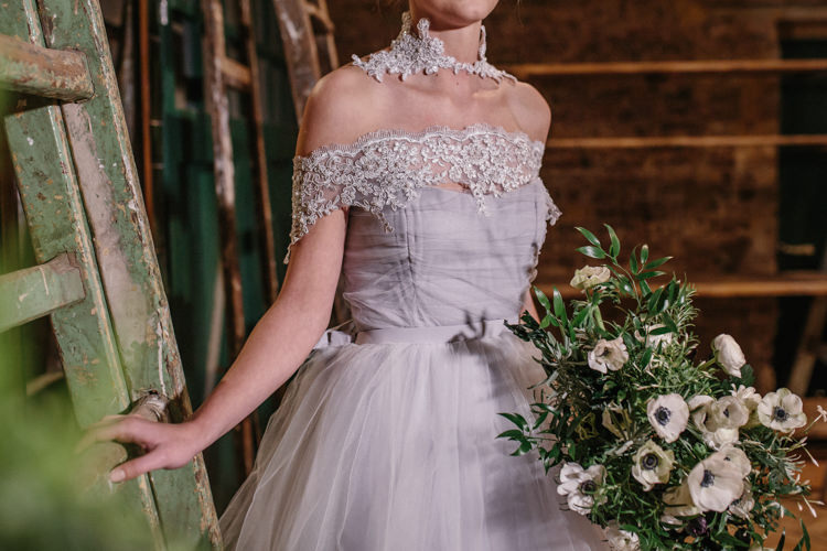 Bridal Separates Top Skirt Lace Tulle Dress Gown Bride Bridal Lilac Luxe Industrial Velvet Wedding Ideas https://jessypapasavvaphotography.com/