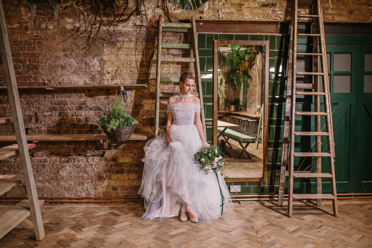 Bridal Separates Top Skirt Lace Tulle Dress Gown Bride Bridal Lilac Luxe Industrial Velvet Wedding Ideas https://jessypapasavvaphotography.com/