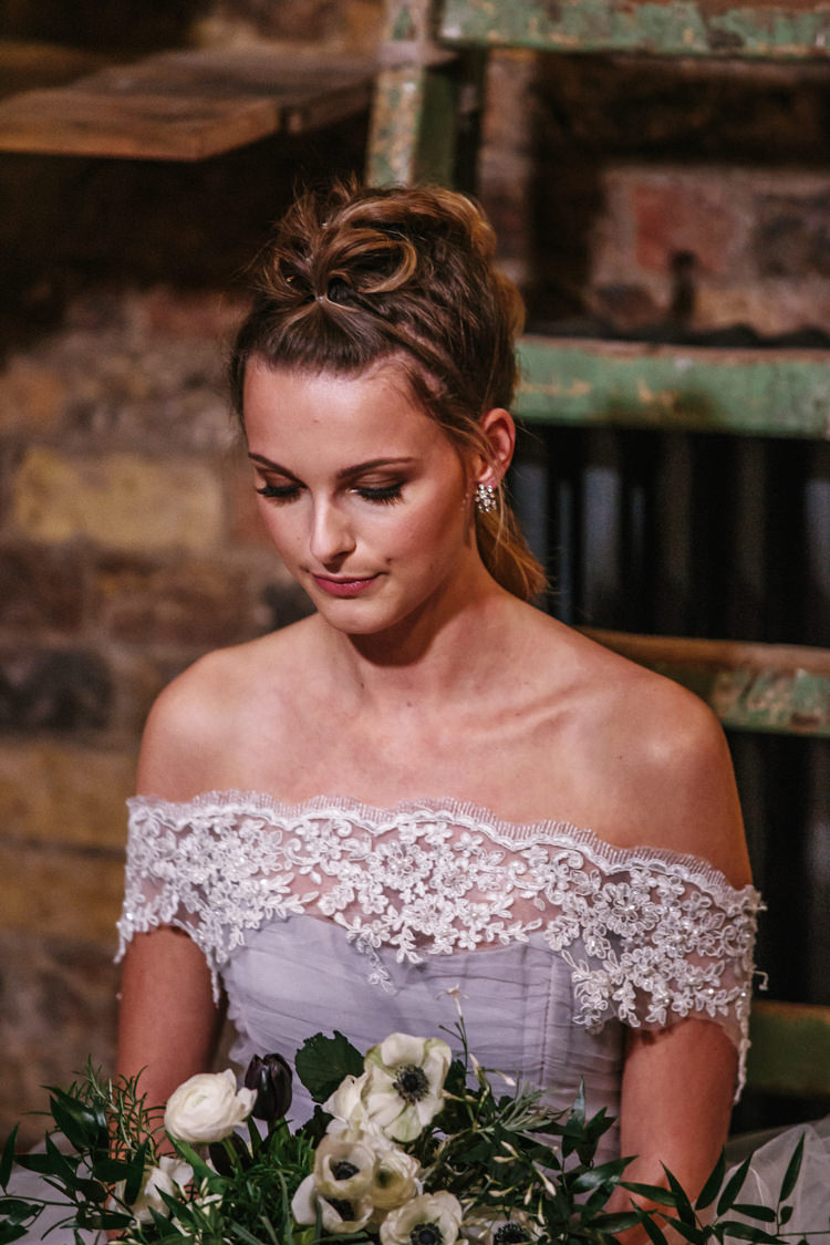 Make Up Bride Bridal Luxe Industrial Velvet Wedding Ideas https://jessypapasavvaphotography.com/