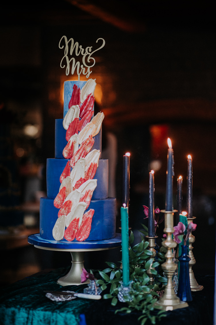 Paint Cake Texture Red Blue Tall Moody Jewel Tone Velvet Wedding Ideas Sanctum On The Green http://www.kategrayphotography.com/