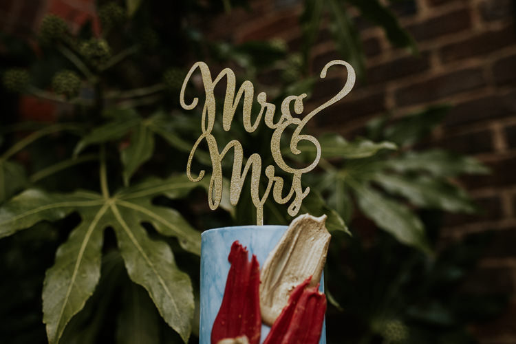 Gold Mrs Mrs Cake Topper Moody Jewel Tone Velvet Wedding Ideas Sanctum On The Green http://www.kategrayphotography.com/