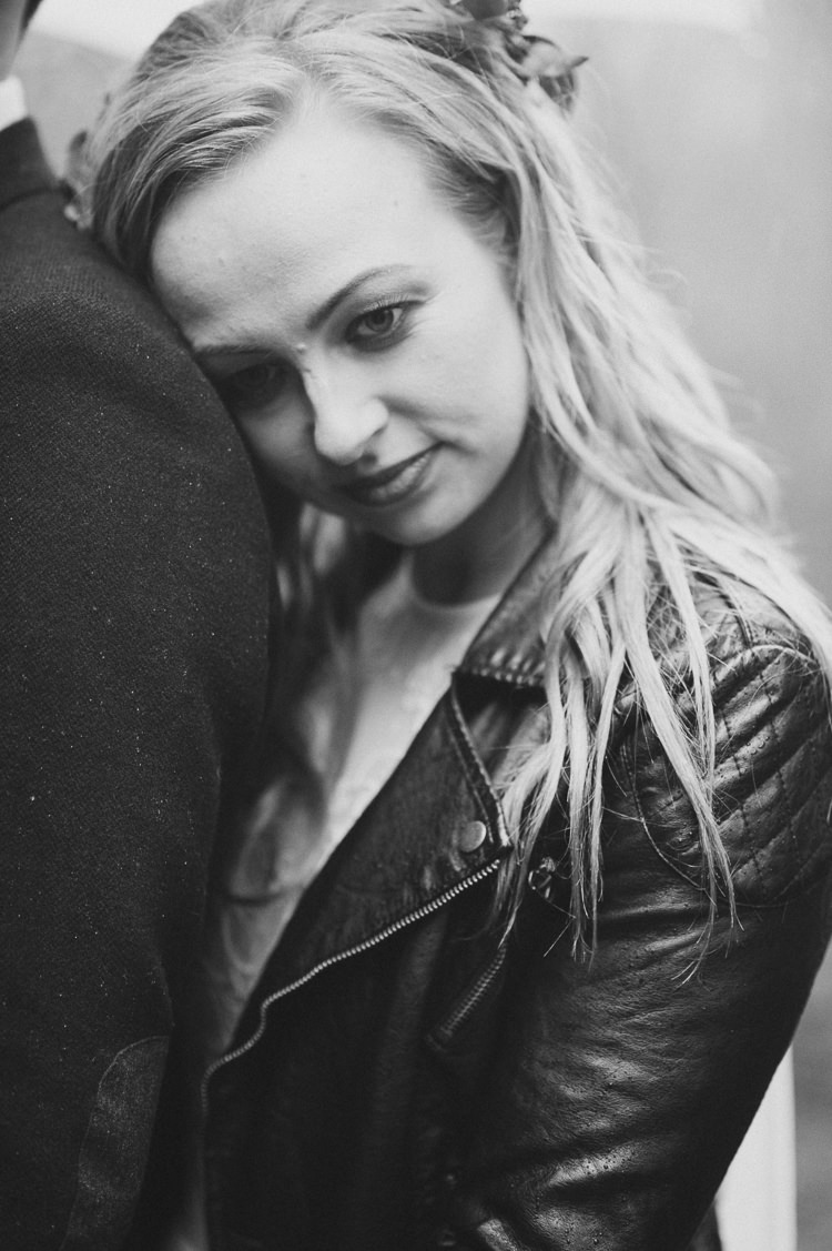 Leather Jacket Bride Bridal Moody Jewel Tone Velvet Wedding Ideas Sanctum On The Green https://www.hannahmcclunephotography.com/