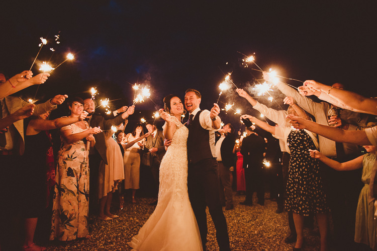 Sparklers Colourful Modern Barn Vaulty Manor Essex Wedding http://alexapenberthy.com/