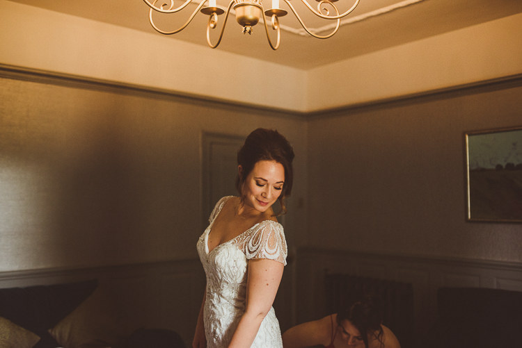 Dress Gown Bride Bridal Beaded Sequin Button Back Justin Alexander Colourful Modern Barn Vaulty Manor Essex Wedding http://alexapenberthy.com/