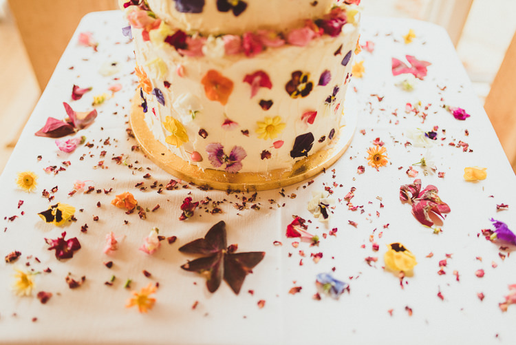 Petal Cake Buttercream Colourful Modern Barn Vaulty Manor Essex Wedding http://alexapenberthy.com/