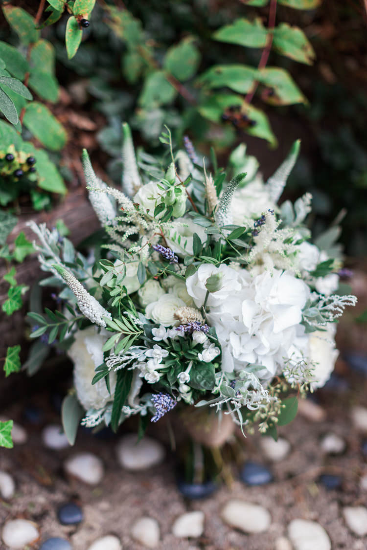 Bouquet Flowers Bride Bridal White Peony Hydrangea Rose Wheat Greenery Hazy Summer Lavender Grey Wedding Cripps Barn Cotswolds http://jobradbury.co.uk/