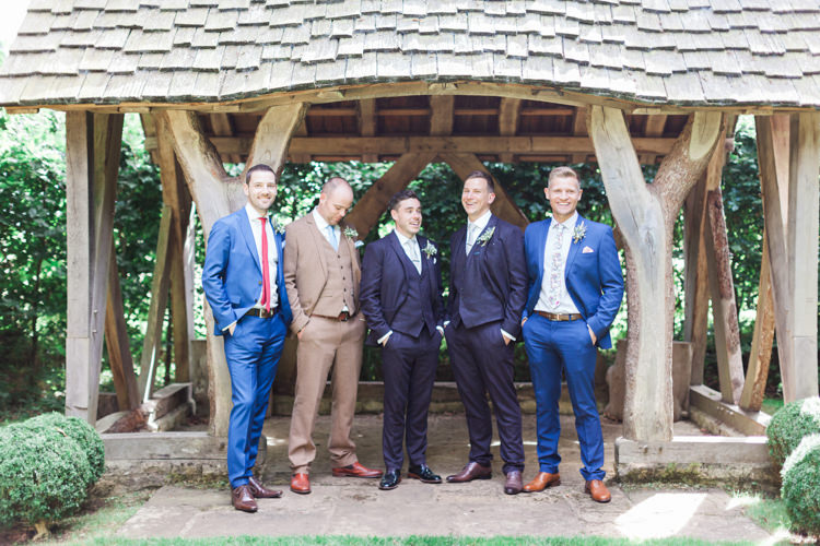Groom Groomsmen Ted Baker Blue Suits Hazy Summer Lavender Grey Wedding Cripps Barn Cotswolds http://jobradbury.co.uk/