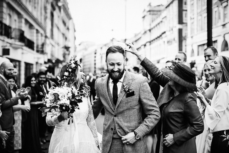 Confetti Throw 195 Piccadilly BAFTA London Wedding Matt Parry Photography