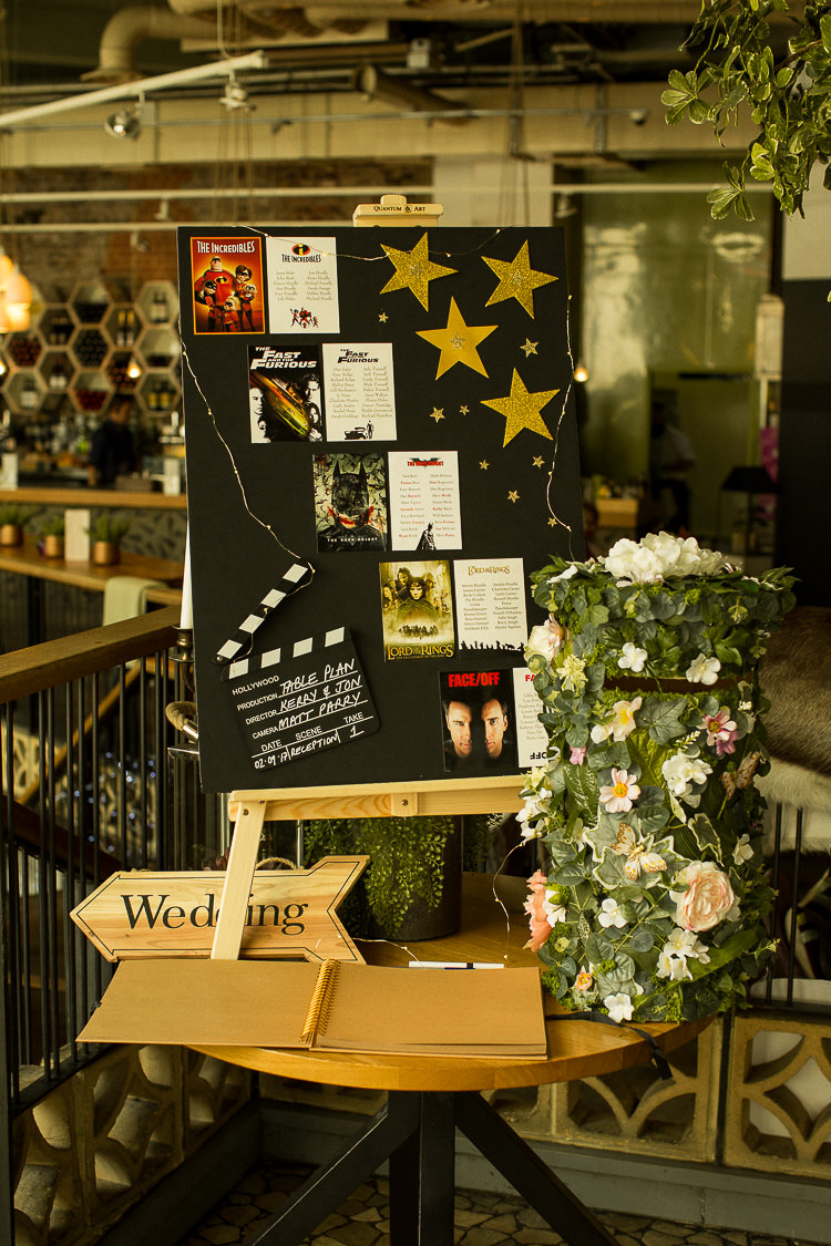 Movie Film Seating Plan Table Chart 195 Piccadilly BAFTA London Wedding Matt Parry Photography
