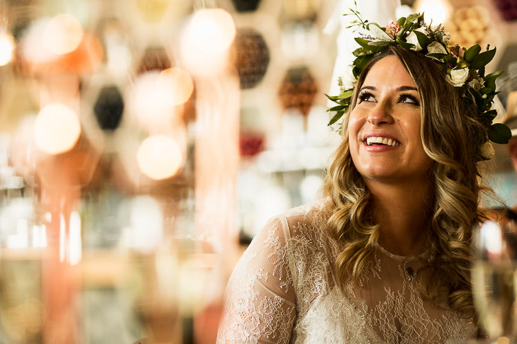 Flower Crown Bride Bridal 195 Piccadilly BAFTA London Wedding Matt Parry Photography