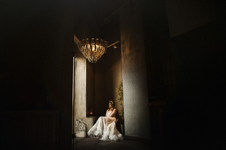 YolanCris Lace Dress Gown Bride Bridal Sleeves 195 Piccadilly BAFTA London Wedding Matt Parry Photography