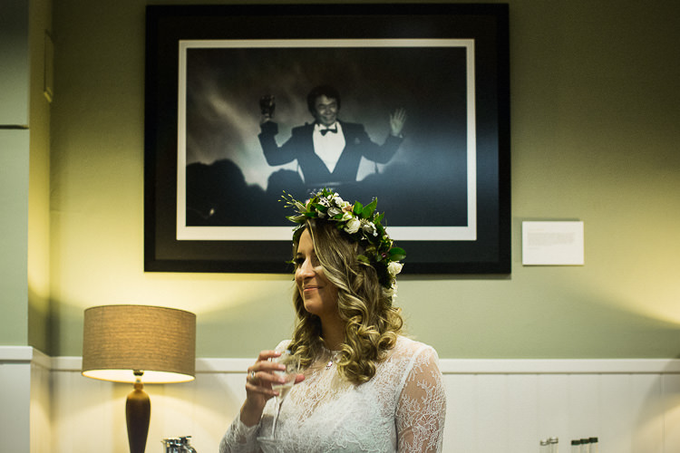 Flower Crown Bride Bridal Accessory Headdress 195 Piccadilly BAFTA London Wedding Matt Parry Photography