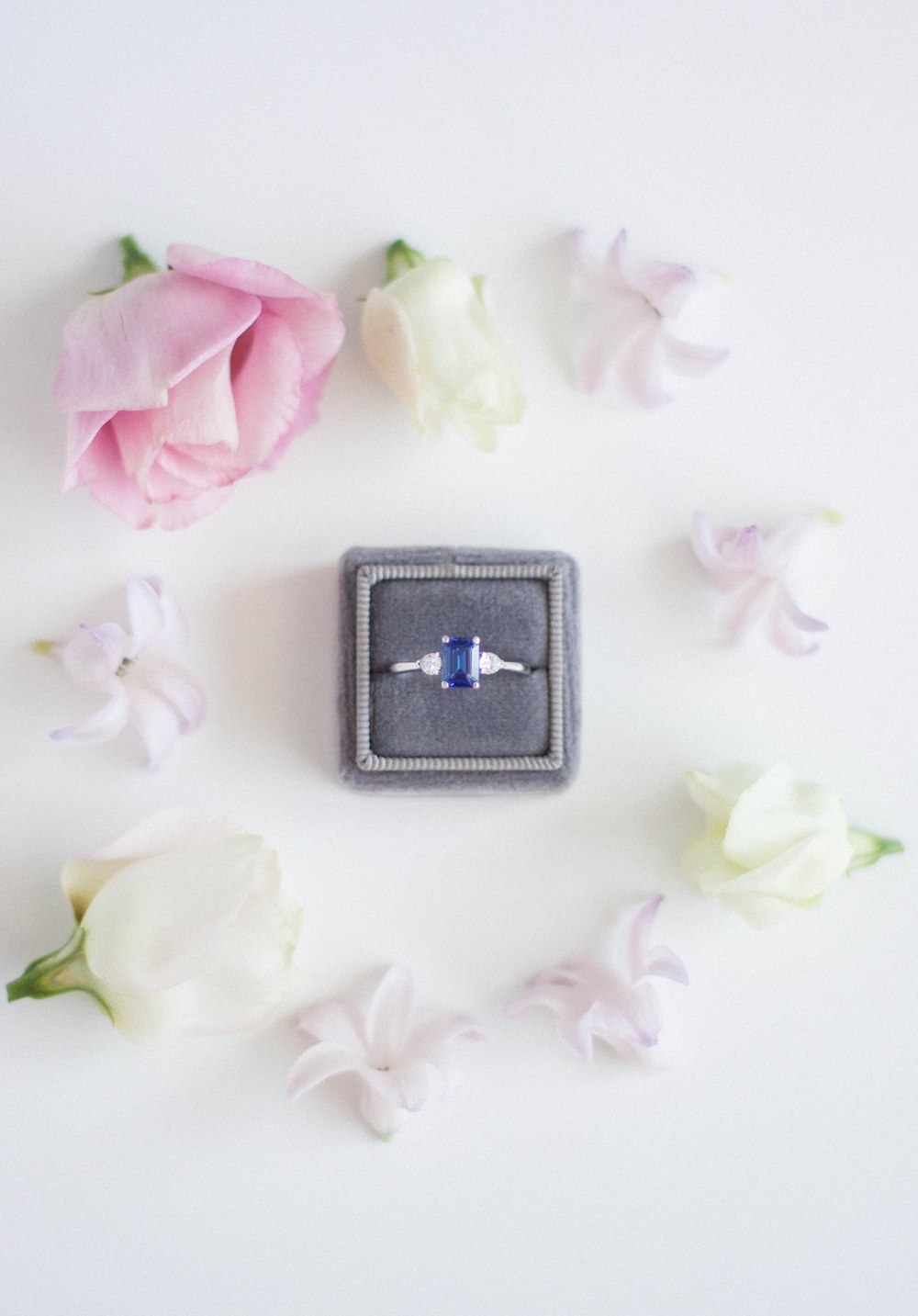 Alternative Engagement Rings Coloured Gem Wedding Velvet Box Vintage Princess Tanzanite