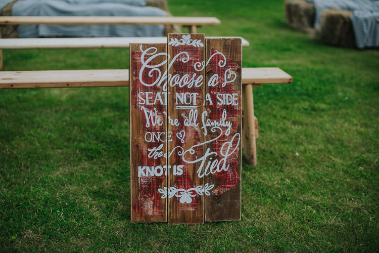 Wooden Sign Ceremony Angrove Park Tipi Wedding Yorkshire Bloom Weddings
