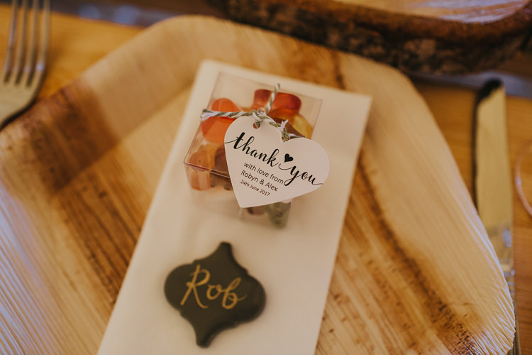 Sweet Favours Place Setting Angrove Park Tipi Wedding Yorkshire Bloom Weddings