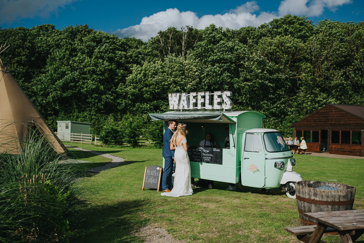 Food Truck Van Street Waffles Angrove Park Tipi Wedding Yorkshire Bloom Weddings