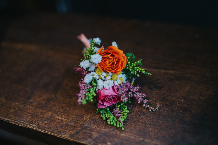Multicolour Buttonhole Flowers Angrove Park Tipi Wedding Yorkshire Bloom Weddings