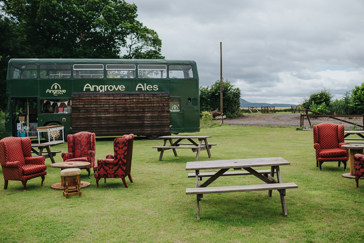 Bus Bar Drinks Angrove Park Tipi Wedding Yorkshire Bloom Weddings
