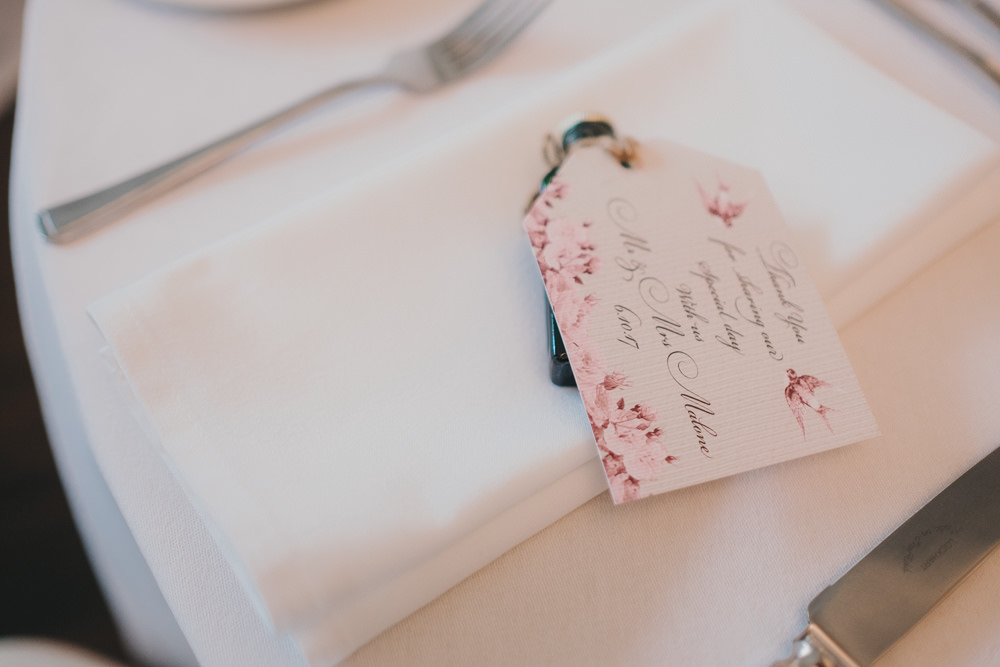 Dinner Reception Classic Elegant Stationery Pink Flowers Floral | Ashfield House Wedding Kate McCarthy Photography