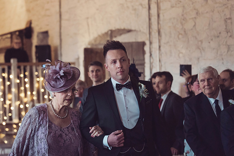 Groom Bow Tie Waistcoat Tails Magical Wonderland Askham Hall Wedding Winter Tiree Dawson Photography