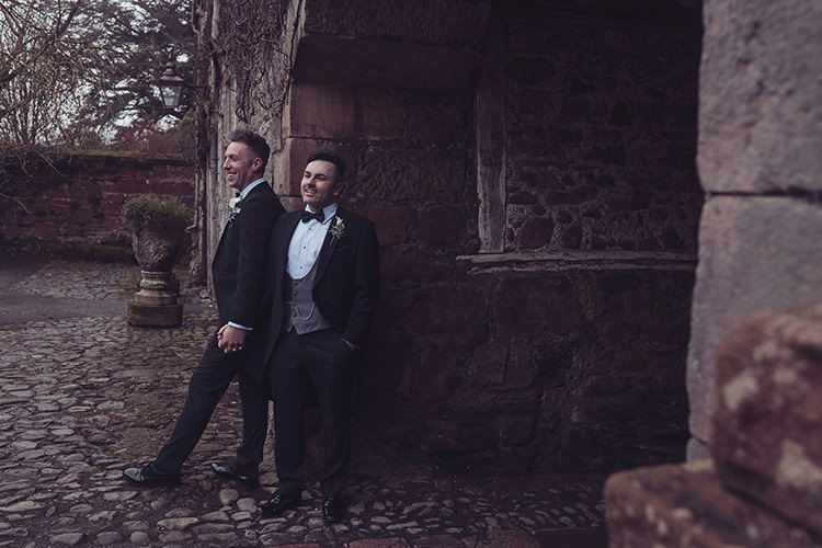 Groom Bow Tie Waistcoat Tails Magical Wonderland Askham Hall Wedding Winter Tiree Dawson Photography