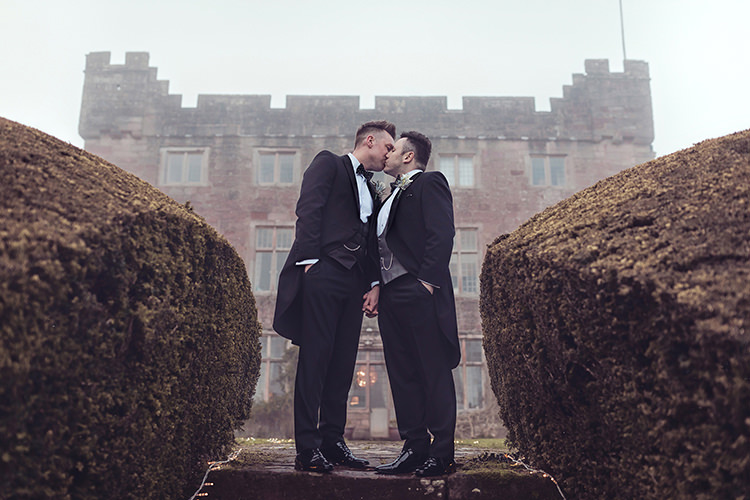 Groom Bow Tie Waistcoat Tails Magical Wonderland Askham Hall Wedding Winter Tiree Dawson Photography