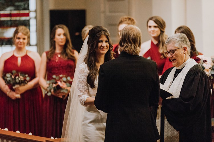 Warehouse Rustic Chic Refined Church Aisle Ceremony Groom Bride | Boho Industrial Winter Wedding Lunalee Photography