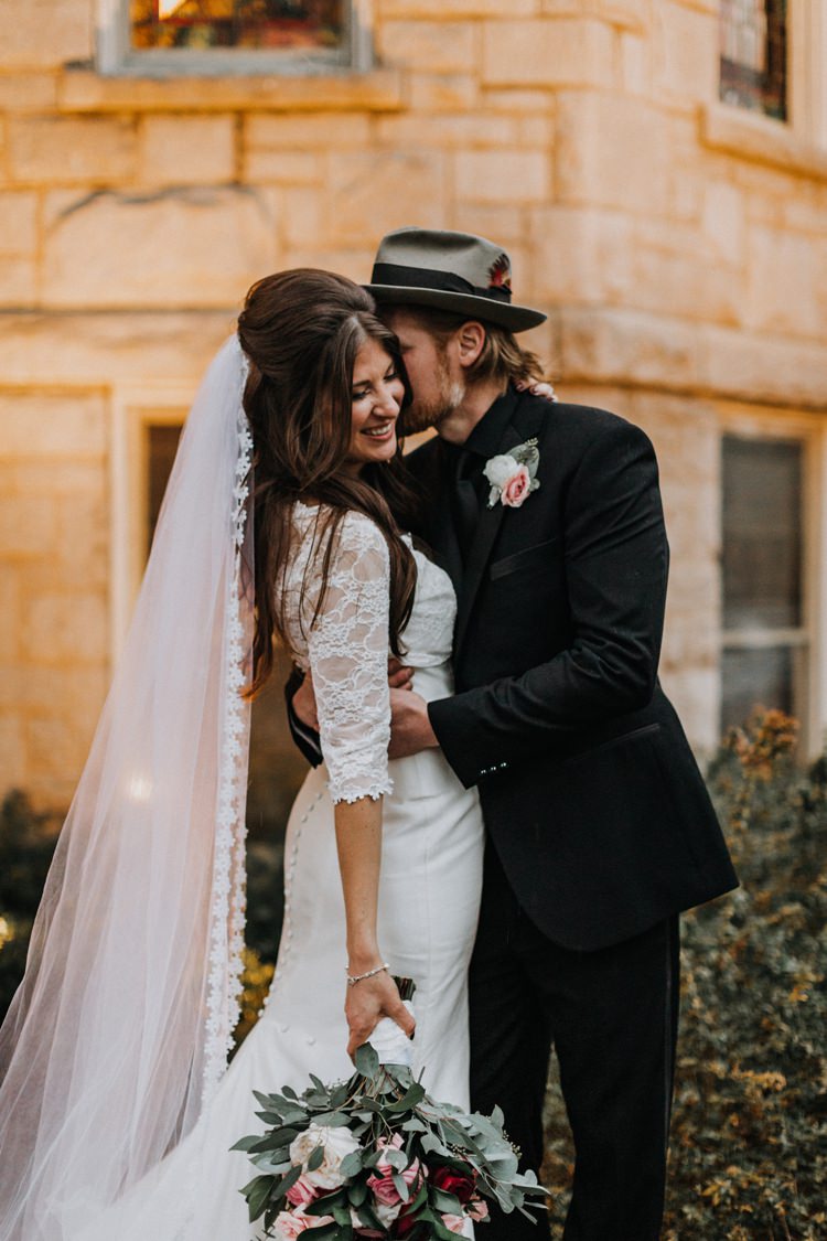 Warehouse Rustic Chic Refined Street Photography Groom Bride Atlanta Embrace | Boho Industrial Winter Wedding Lunalee Photography