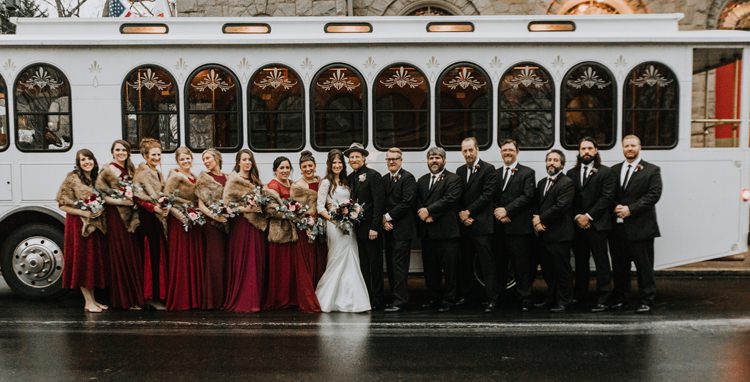 Warehouse Rustic Chic Refined Street Photography Groom Bride Bridesmaids Groomsmen | Boho Industrial Winter Wedding Lunalee Photography