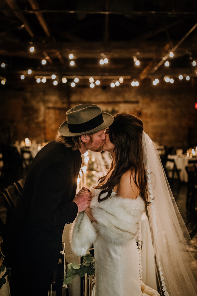 Warehouse Rustic Chic Refined Atlanta King Plow Bride Groom | Boho Industrial Winter Wedding Lunalee Photography