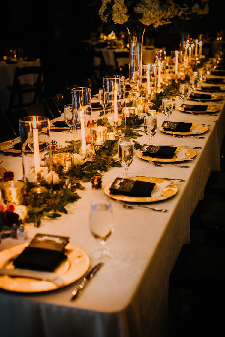 Warehouse Rustic Chic Refined Atlanta King Plow Wedding Table Black Chairs White Flowers | Boho Industrial Winter Wedding Lunalee Photography