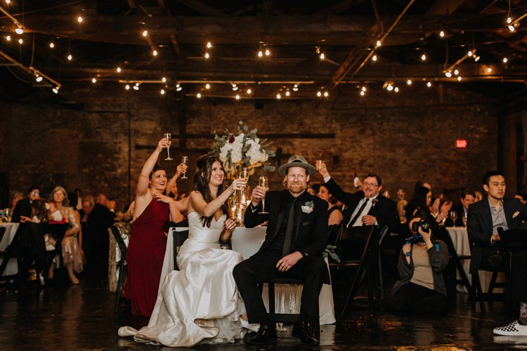 Warehouse Rustic Chic Refined Atlanta King Plow Bride Groom Speeches Toasts | Boho Industrial Winter Wedding Lunalee Photography