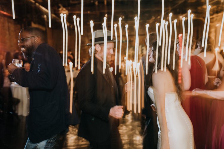 Warehouse Rustic Chic Refined Atlanta King Plow Dance Floor Night | Boho Industrial Winter Wedding Lunalee Photography
