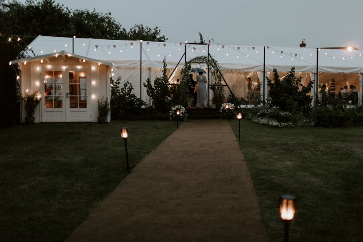 Marquee Lanterns Festoon Lights Tent Evening Botanical Summer Garden Wedding Nottingham Grace Elizabeth Photo & Film
