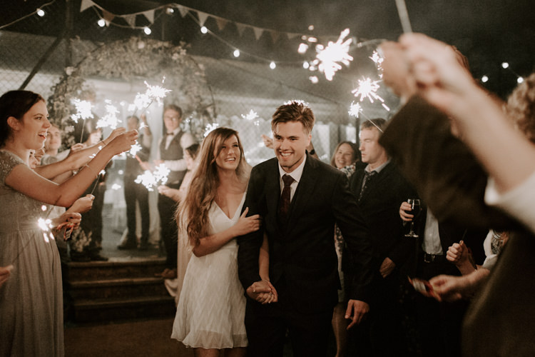 Sparkler Send Off Exit Bride Groom Botanical Summer Garden Wedding Nottingham Grace Elizabeth Photo & Film